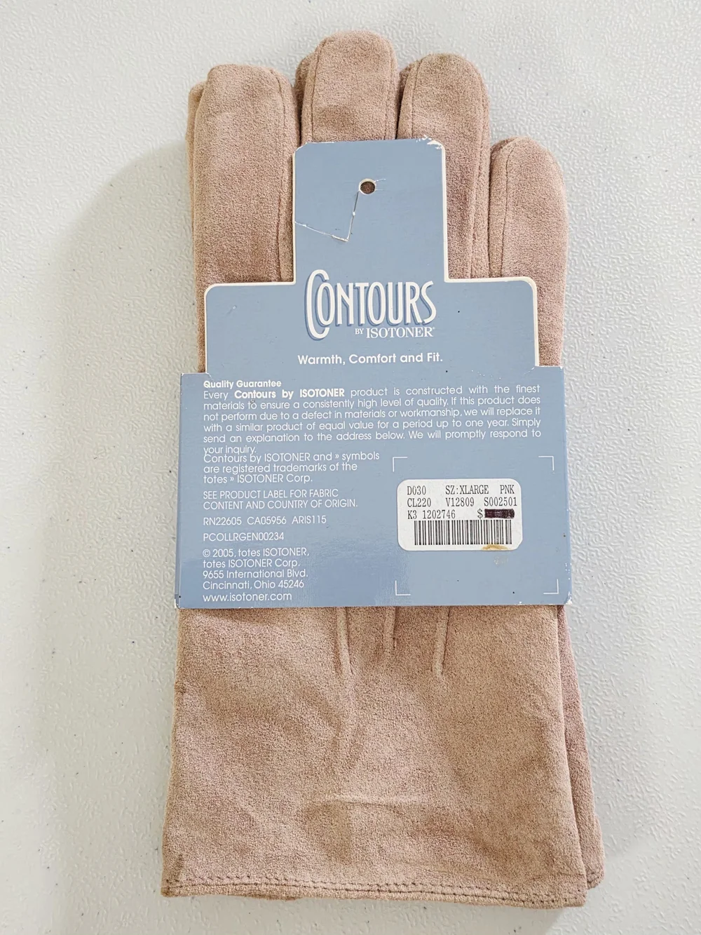 Vintage Isotoner Women’s Contours Suede-look Pink Gloves